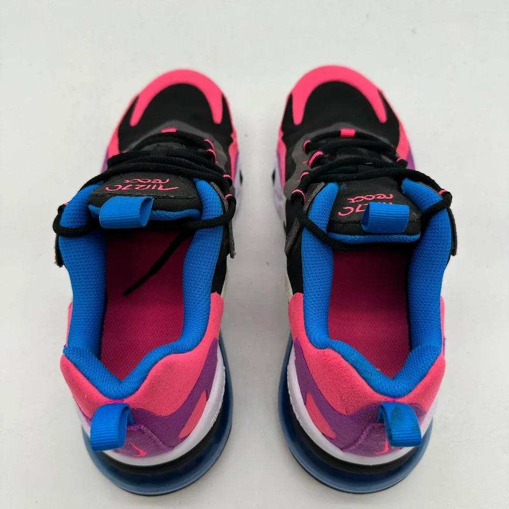 Nike Air Max 270 React BQ0101-001 Kids Size 6Y Black Pink Blue Youth Sneakers